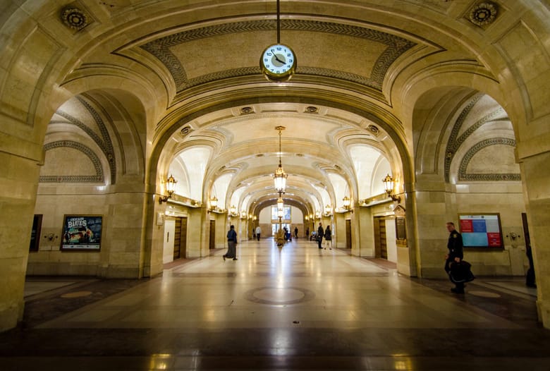 Image of a hallway with a domed ceiling