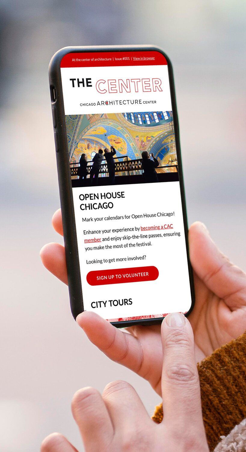 A screenshot of an example newsletter on a smart phone